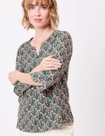 Blouse fluide col tunisien imprim&eacute; La Fianc&eacute;e