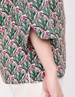 Blouse fluide col tunisien imprim&eacute; La Fianc&eacute;e