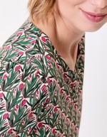 Blouse fluide col tunisien imprim&eacute; La Fianc&eacute;e