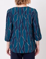 Blouse fluide col tunisien imprimé La Fiancée