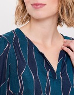 Blouse fluide col tunisien imprimé La Fiancée