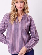 Blouse coton bio rayée manches longues imprimé La Fiancée