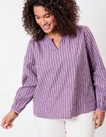 Blouse coton bio rayée manches longues imprimé La Fiancée