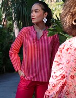 Blouse coton bio rayée manches longues imprimé La Fiancée