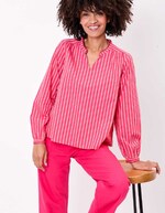 Blouse coton bio rayée manches longues imprimé La Fiancée