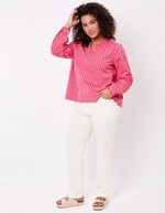 Blouse coton bio rayée manches longues imprimé La Fiancée