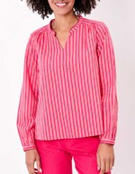 Blouse coton bio rayée manches longues imprimé La Fiancée
