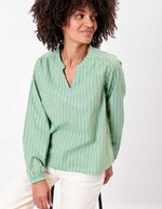 Blouse coton bio rayée manches longues imprimé La Fiancée