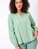 Blouse coton bio rayée manches longues imprimé La Fiancée
