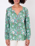 Blouse coton ample à manches longues imprimé La Fiancée