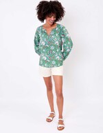 Blouse coton ample à manches longues imprimé La Fiancée