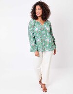 Blouse coton ample à manches longues imprimé La Fiancée