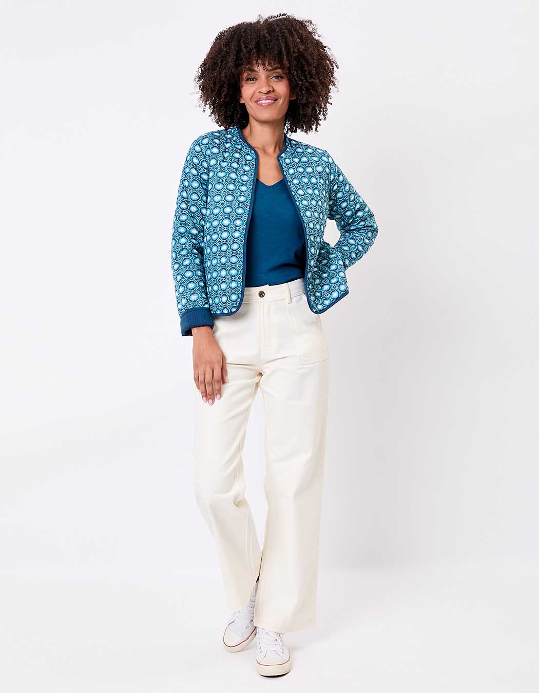 Veste matelassée réversible coton bio imprimé La Fiancée