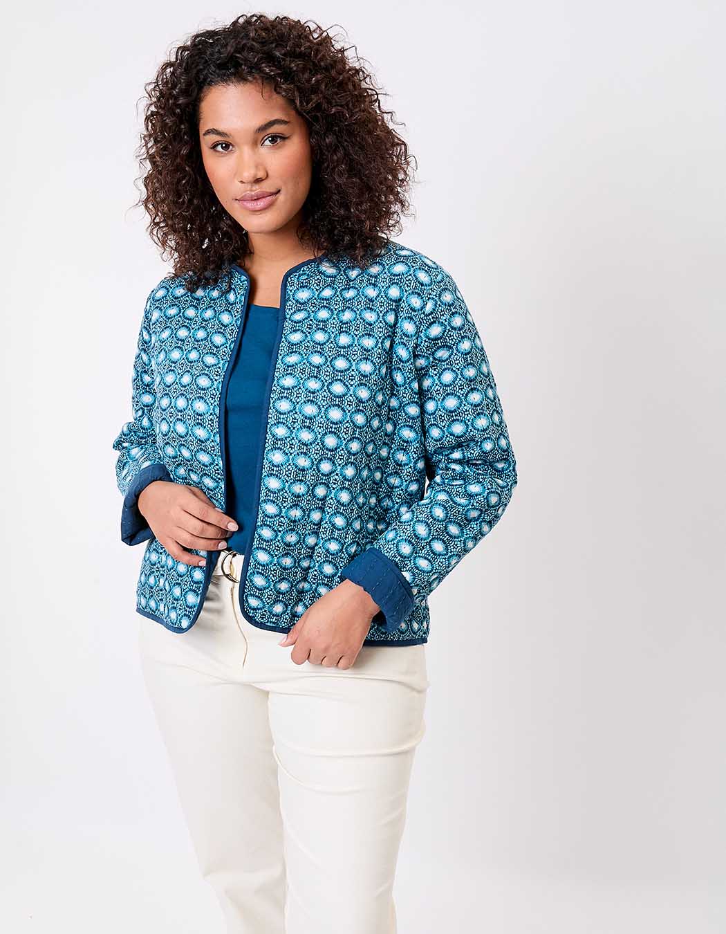 Veste matelassée réversible coton bio imprimé La Fiancée