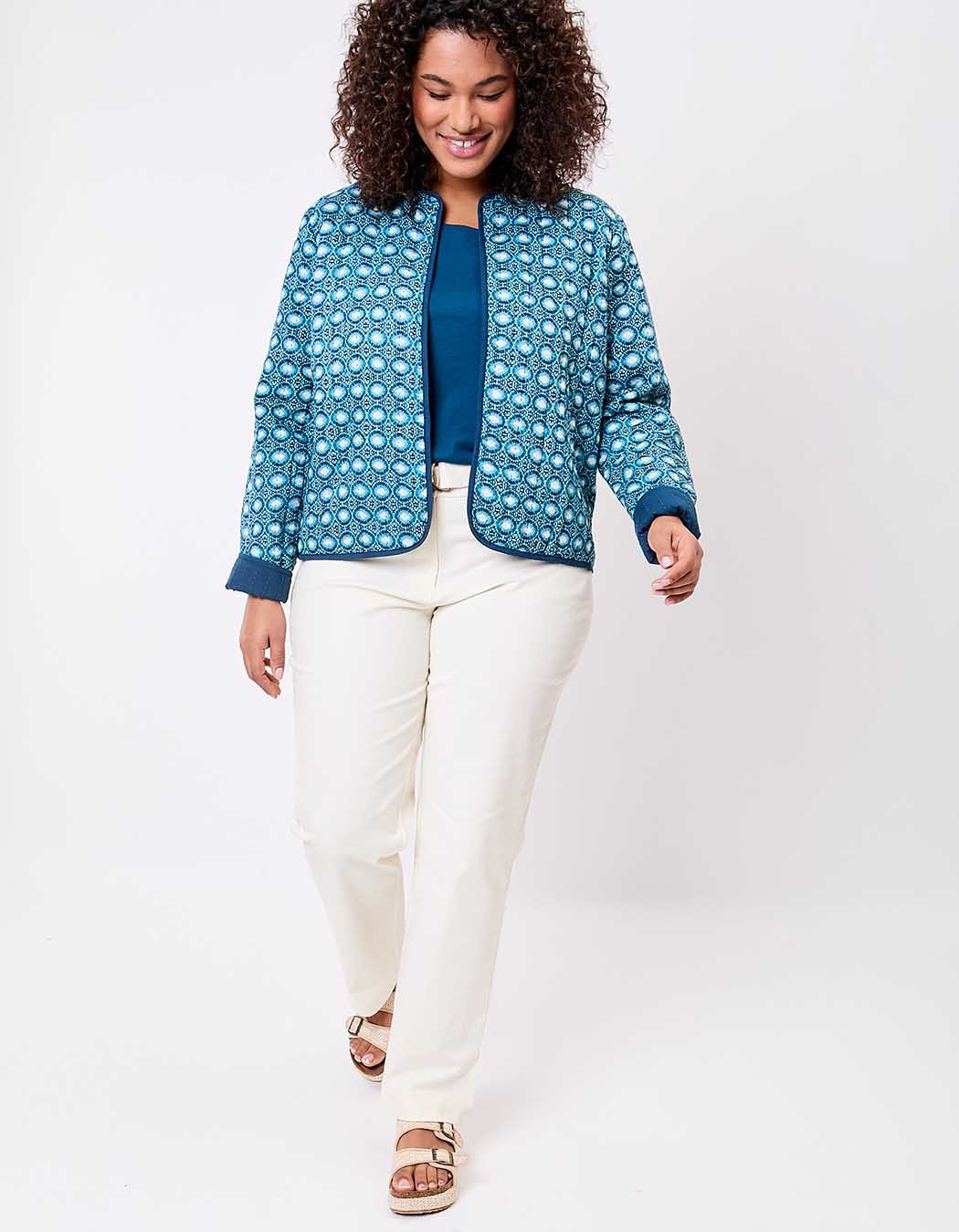 Veste matelassée réversible coton bio imprimé La Fiancée