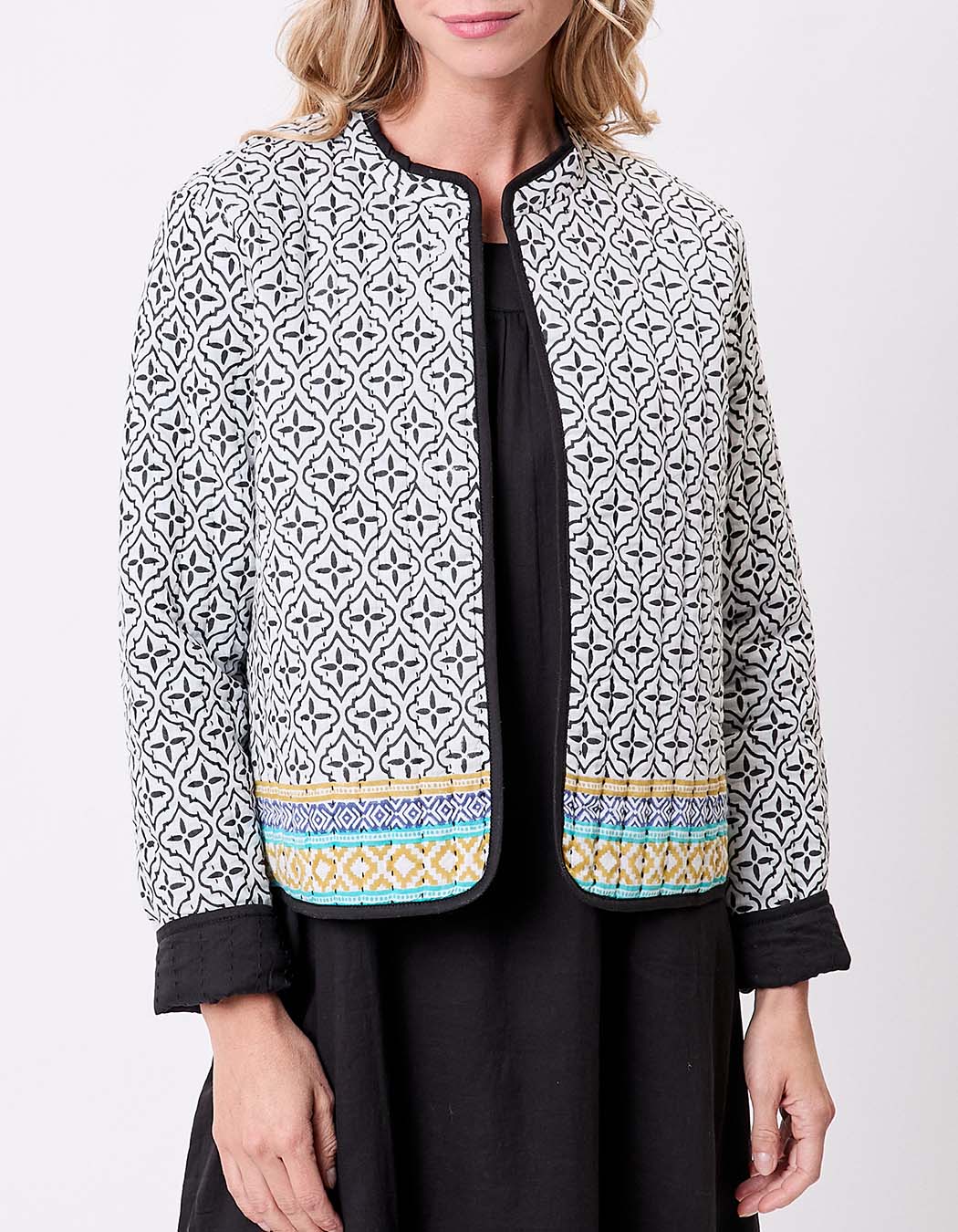 Veste matelassée réversible coton bio imprimé La Fiancée