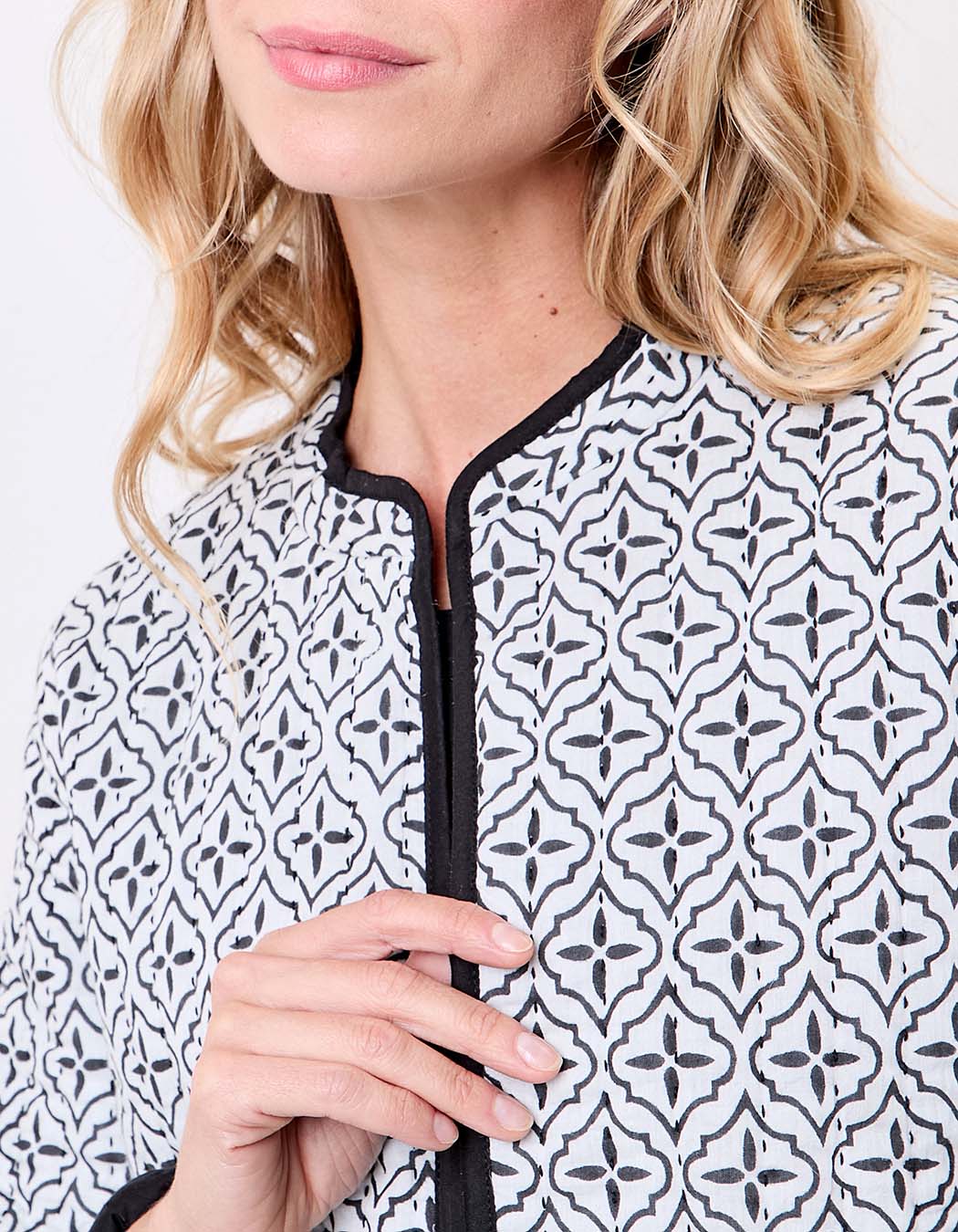 Veste matelassée réversible coton bio imprimé La Fiancée