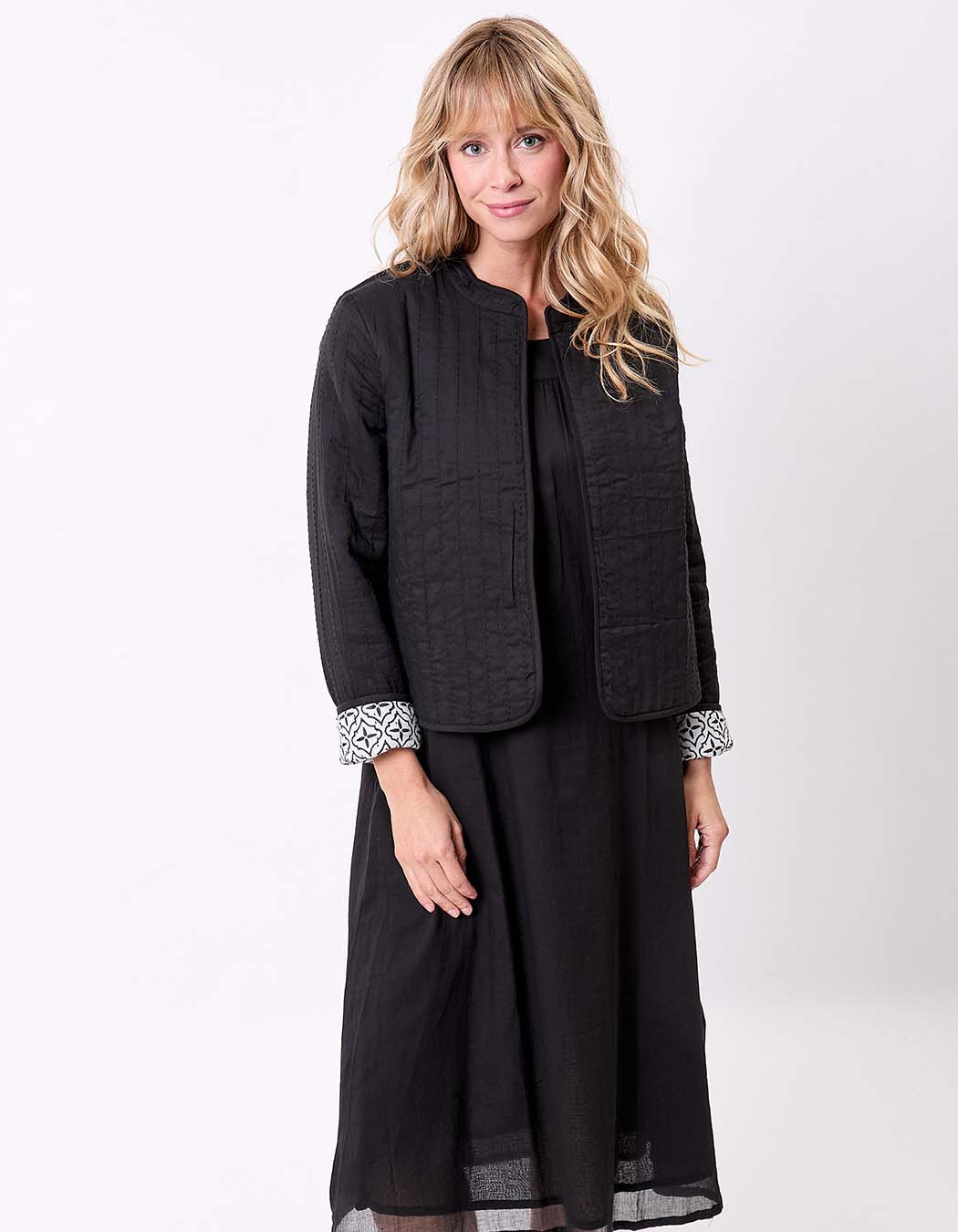 Veste matelassée réversible coton bio imprimé La Fiancée