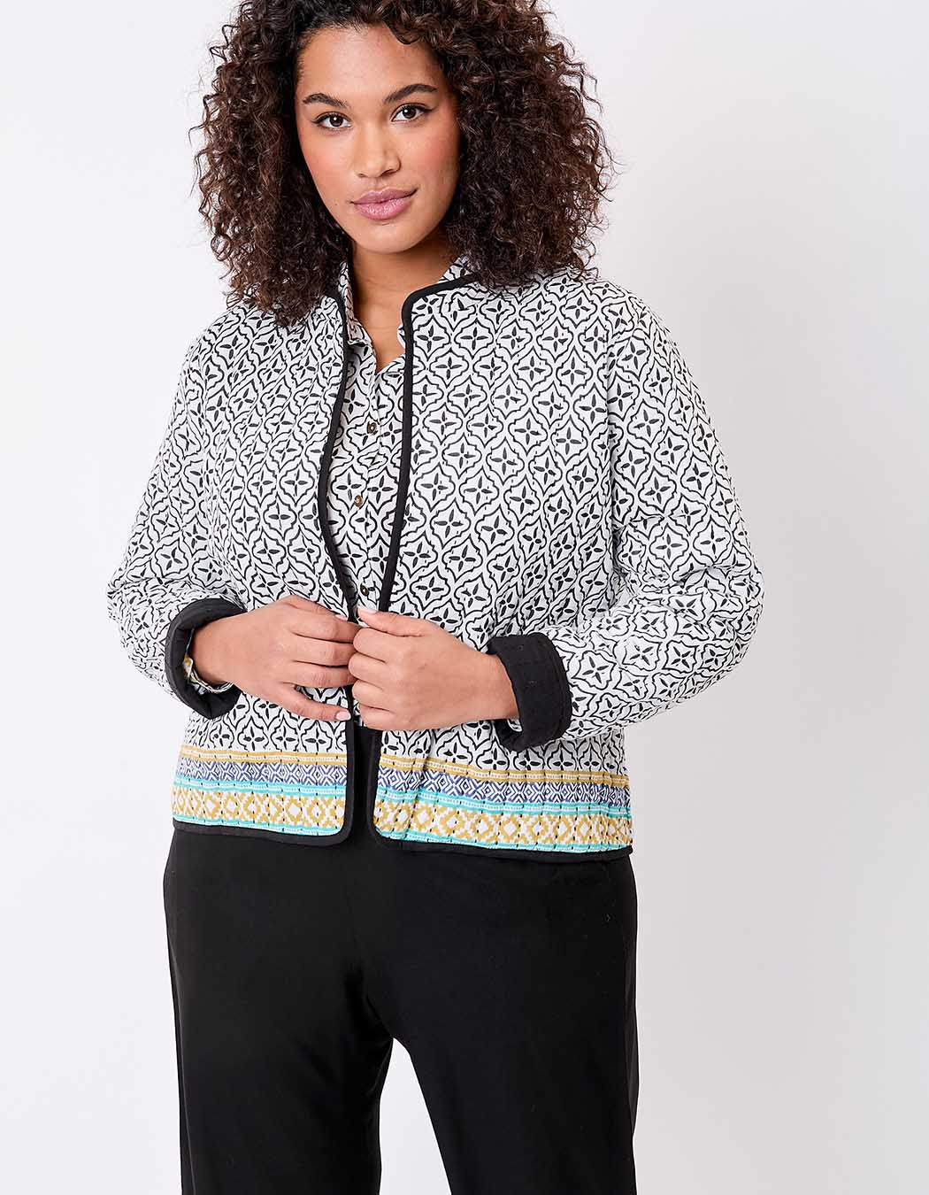 Veste matelassée réversible coton bio imprimé La Fiancée