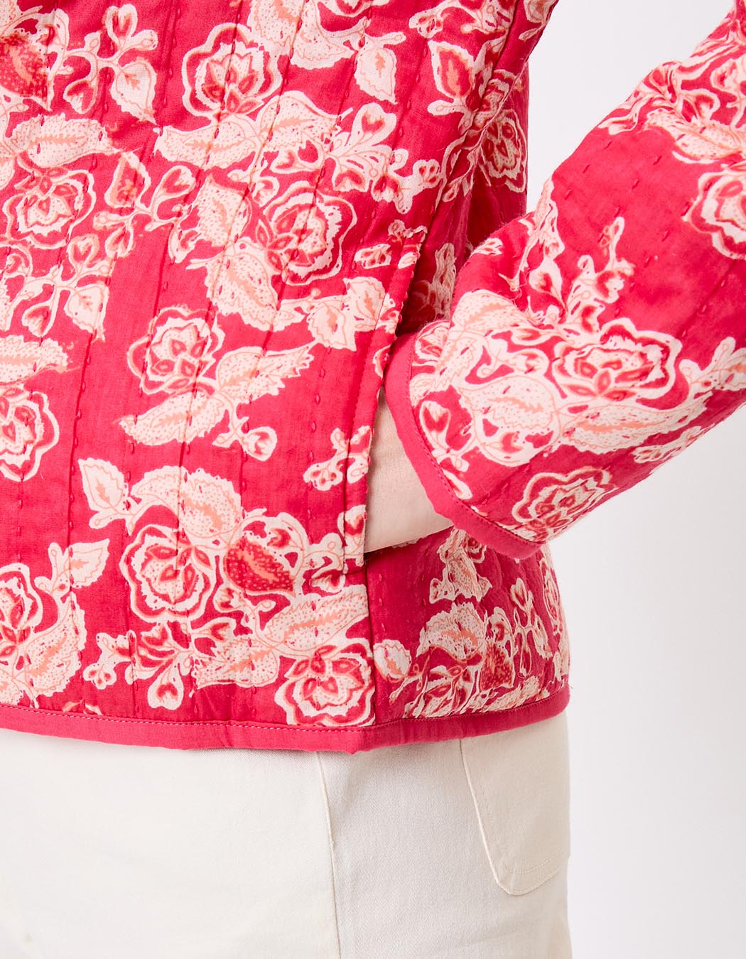 Veste matelassée réversible coton bio imprimé La Fiancée