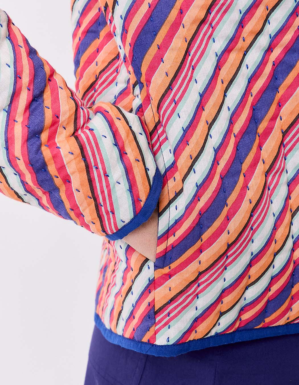 Veste matelassée réversible coton bio imprimé La Fiancée