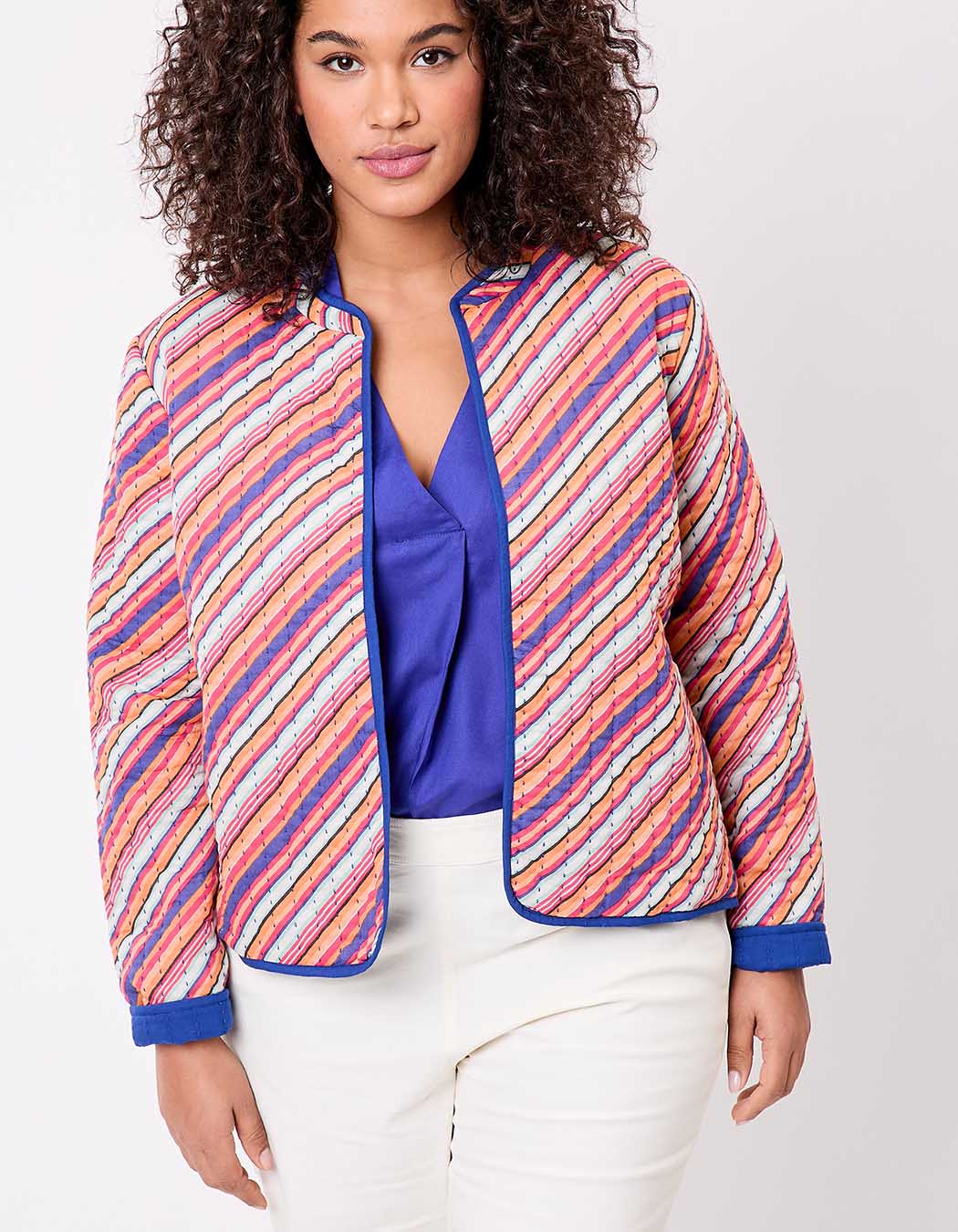 Veste matelassée réversible coton bio imprimé La Fiancée