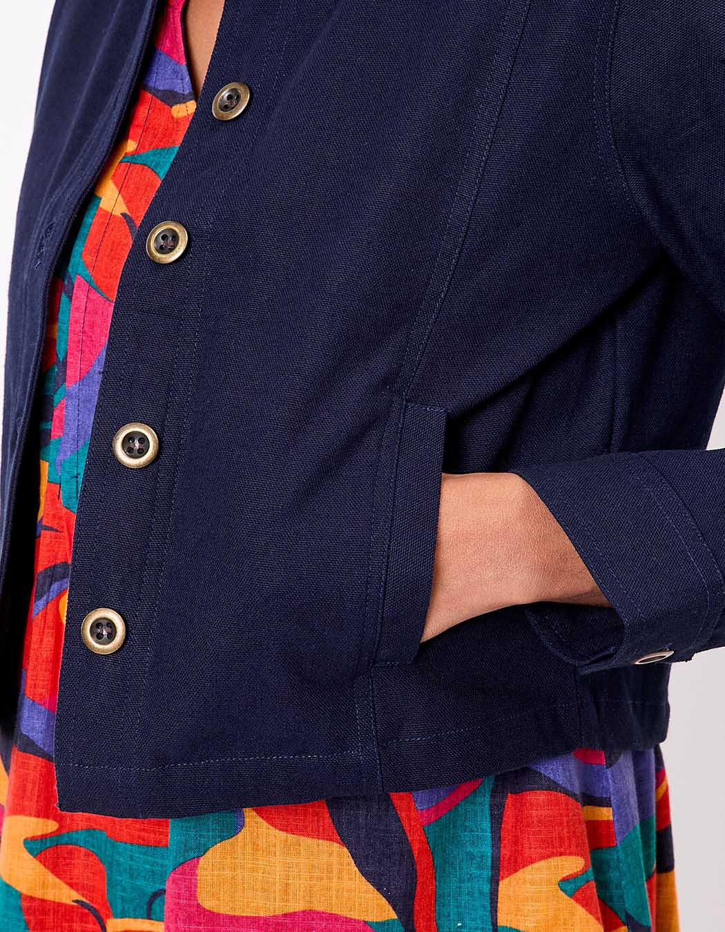 Veste courte en coton bio imprimé La Fiancée