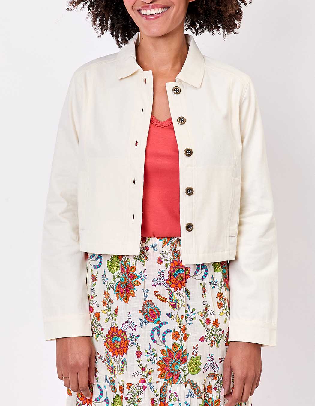 Veste courte en coton bio imprimé La Fiancée
