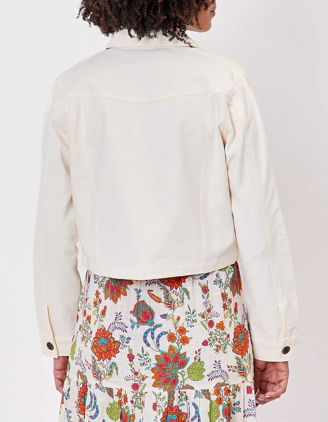 Veste courte en coton bio imprimé La Fiancée