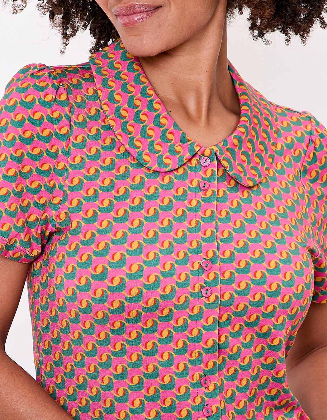 Chemisier maille manches courtes imprimé Princesse Nomade