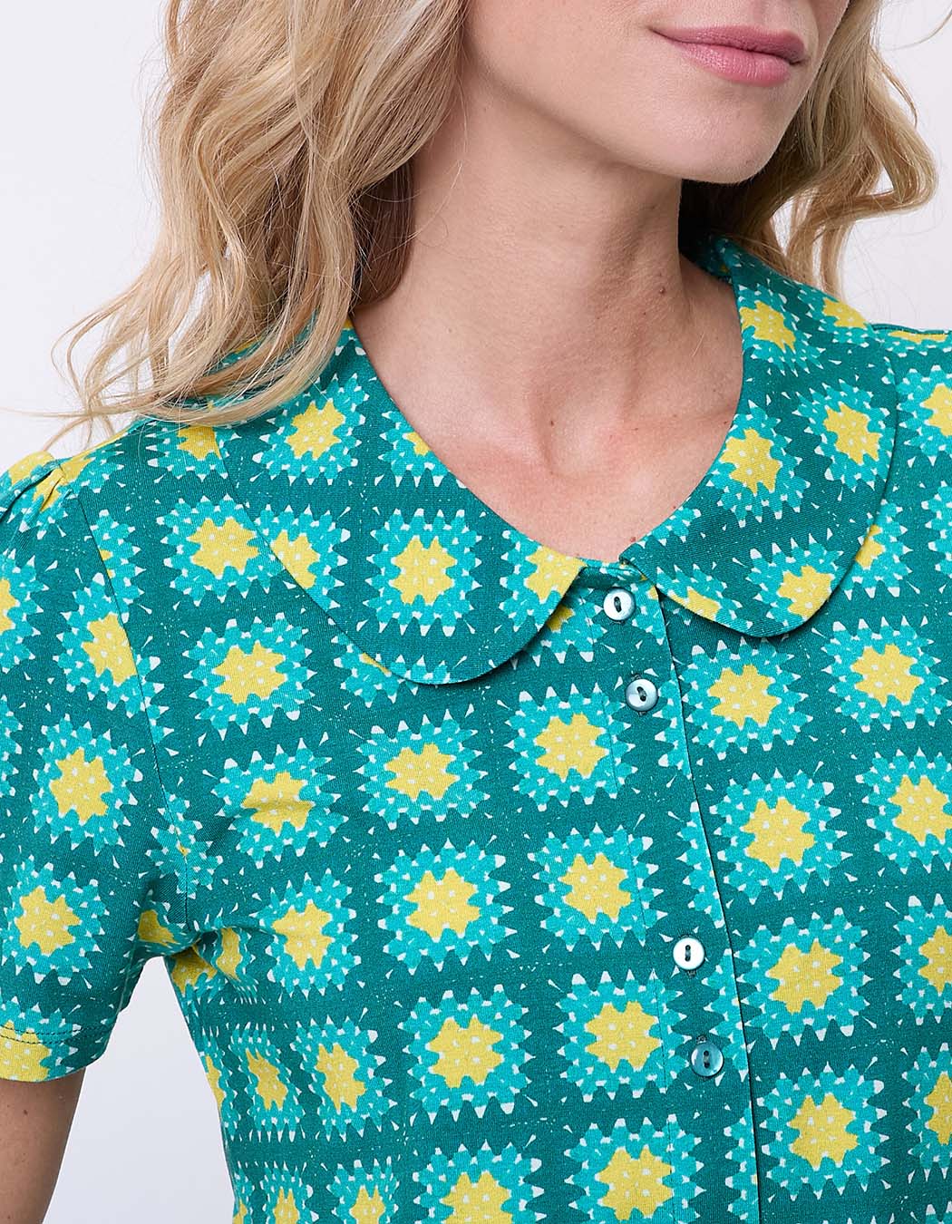 Chemisier maille manches courtes imprimé Princesse Nomade