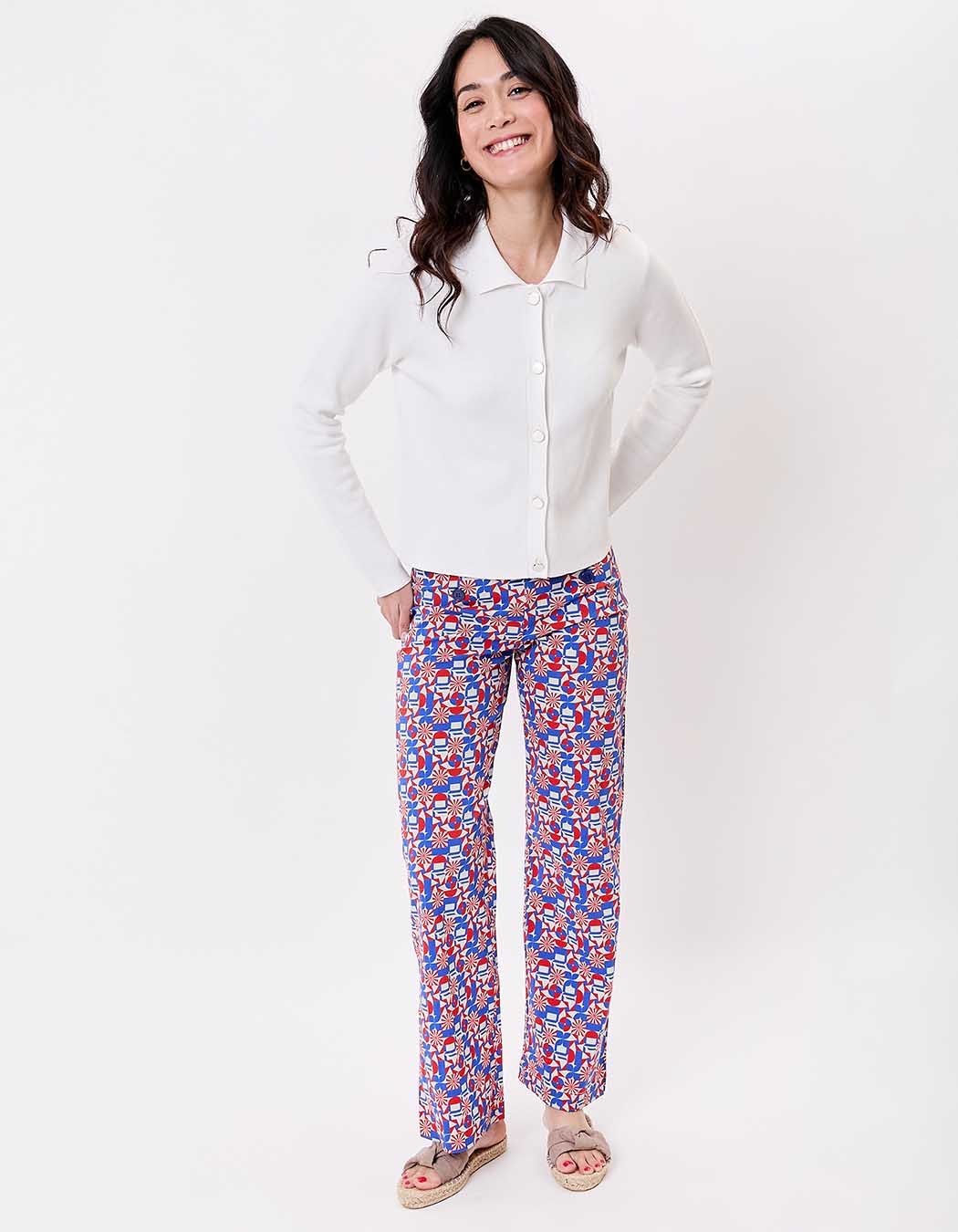 Gilet maille court droit imprimé Princesse Nomade