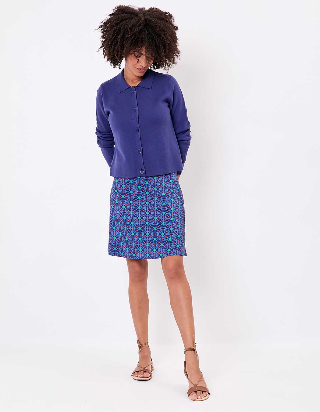 Gilet maille court droit imprimé Princesse Nomade