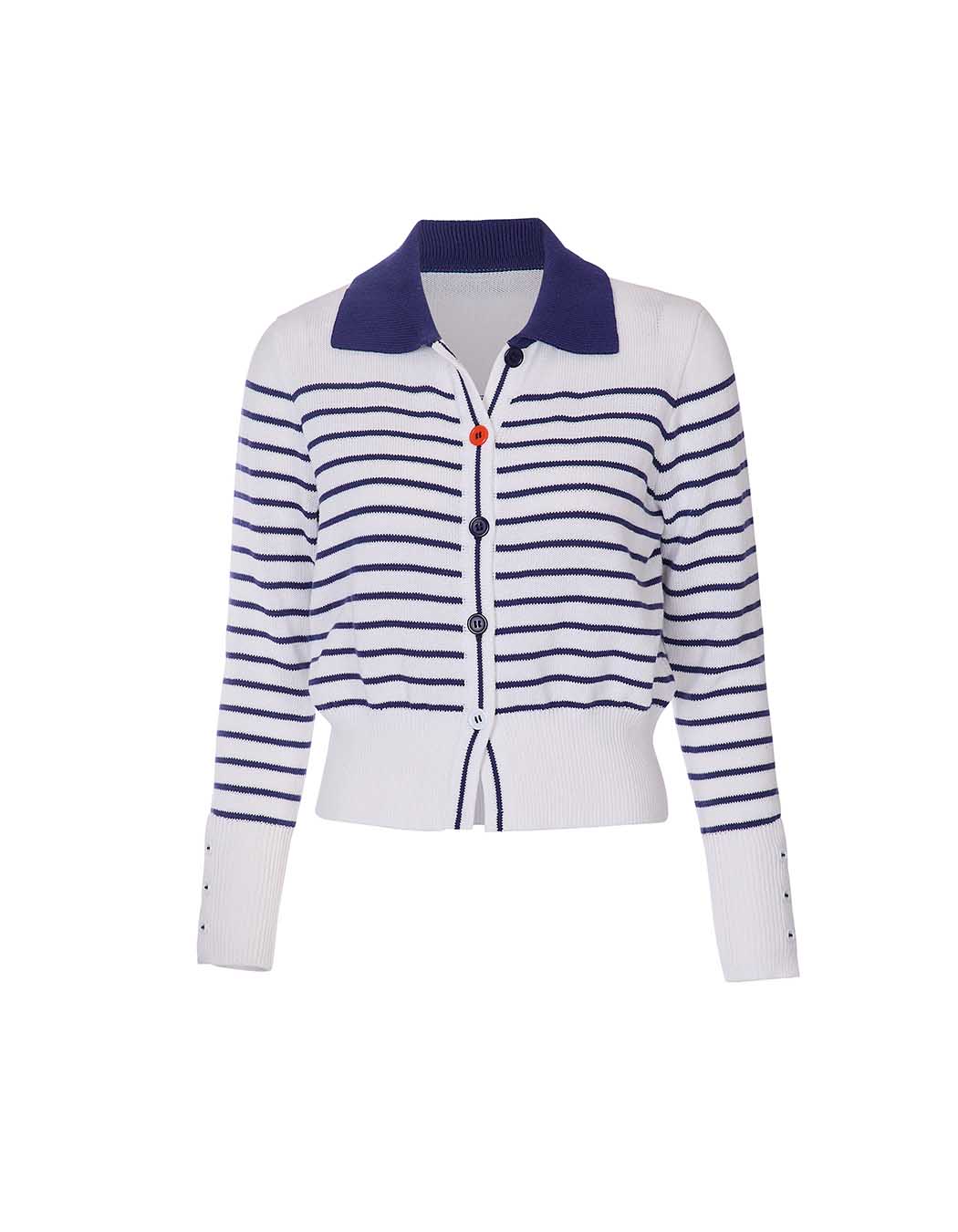 Gilet maille rayures col polo imprimé Princesse Nomade