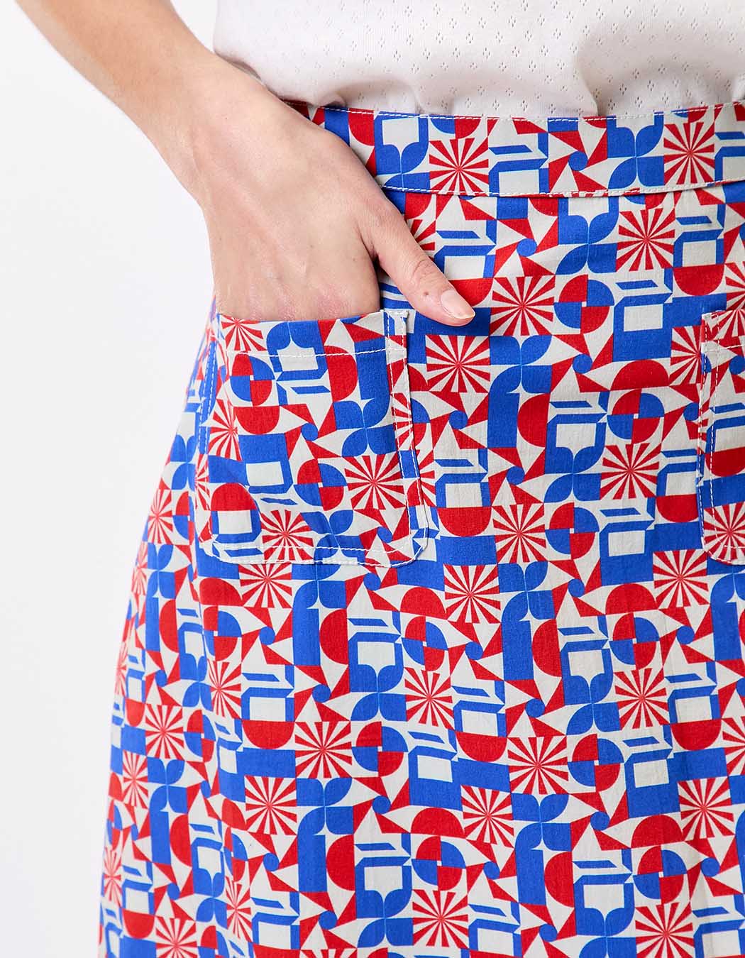 Jupe courte &eacute;vas&eacute;e coton stretch imprim&eacute; Princesse Nomade