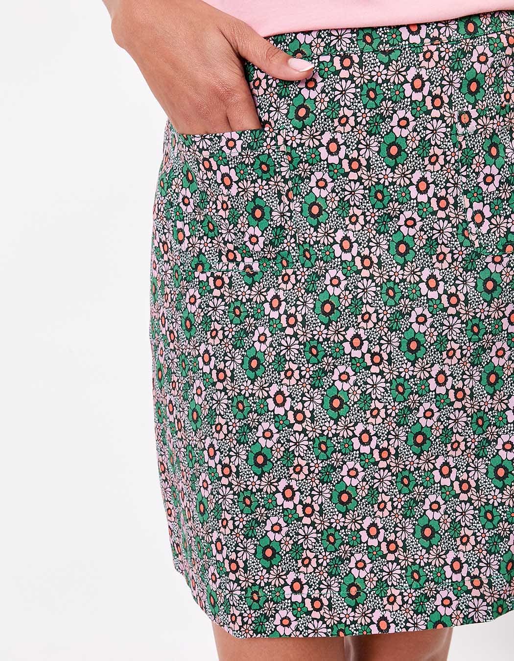 Jupe courte évasée coton stretch imprimé Princesse Nomade