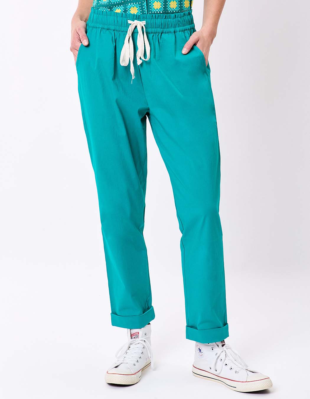 Pantalon chino élastiqué coton stretch imprimé Princesse Nomade