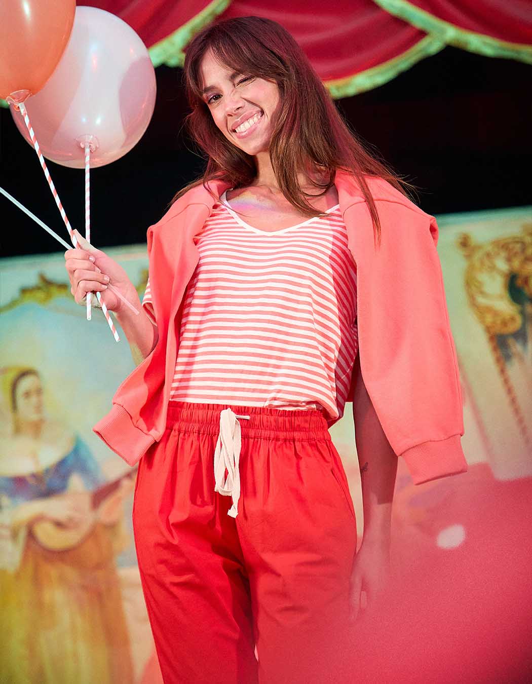 Pantalon chino élastiqué coton stretch imprimé Princesse Nomade