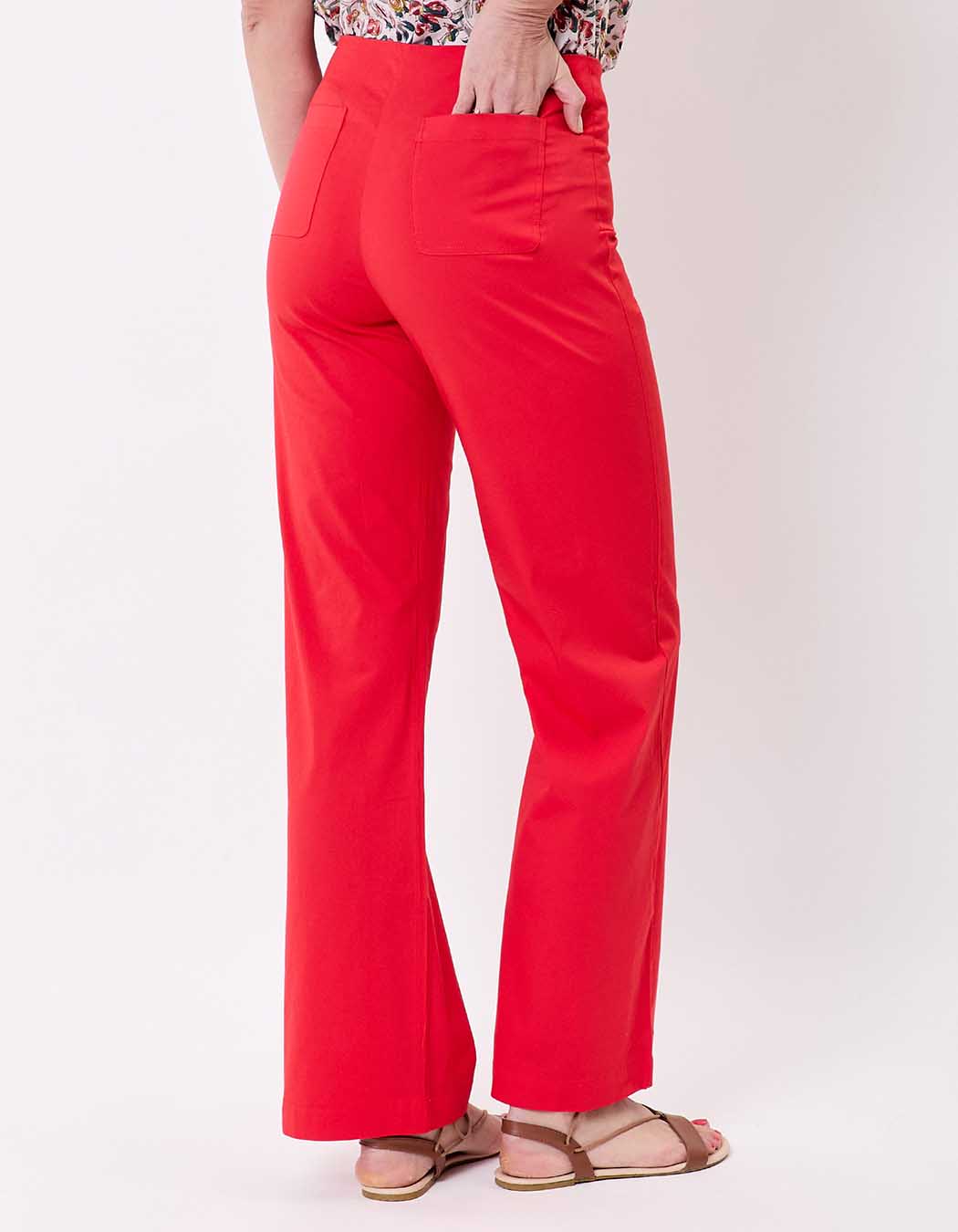 Pantalon à pont large coton stretch imprimé Princesse Nomade