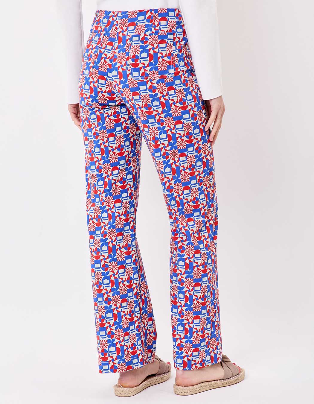 Pantalon à pont large coton stretch imprimé Princesse Nomade