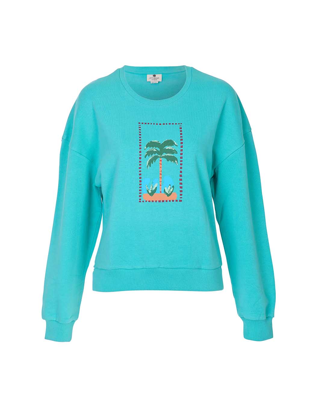 Sweat coton bio col rond imprimé Princesse Nomade