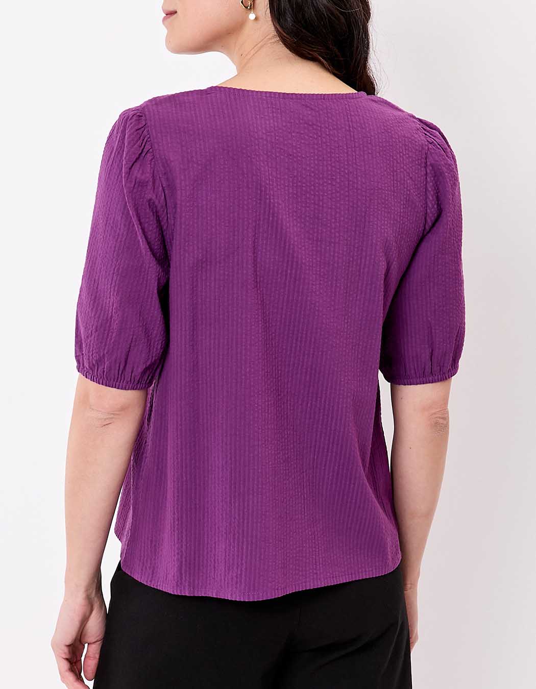 Blouse manches ballons coton gaufré imprimé Princesse Nomade
