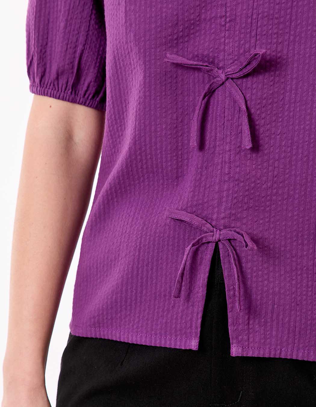 Blouse manches ballons coton gaufré imprimé Princesse Nomade