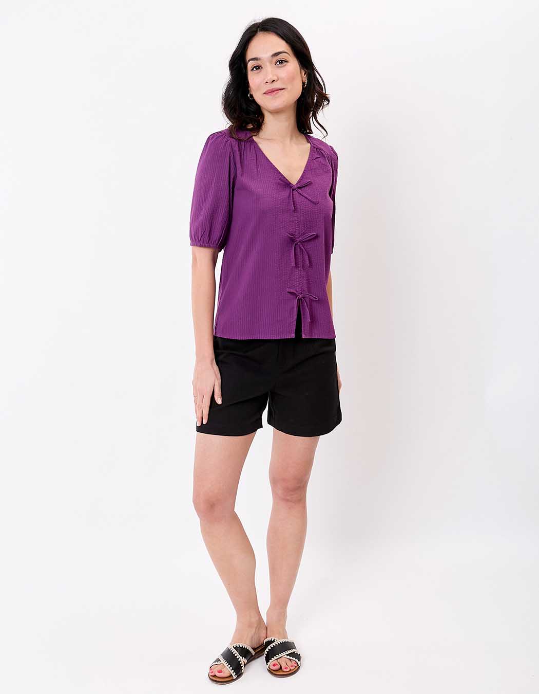 Blouse manches ballons coton gaufré imprimé Princesse Nomade
