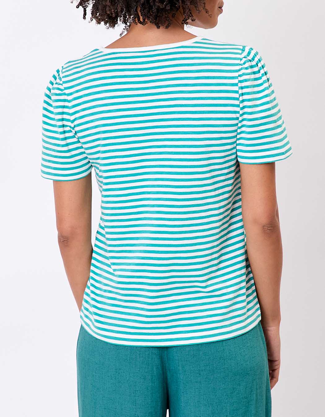 T-shirt rayures coton bio imprimé Princesse Nomade