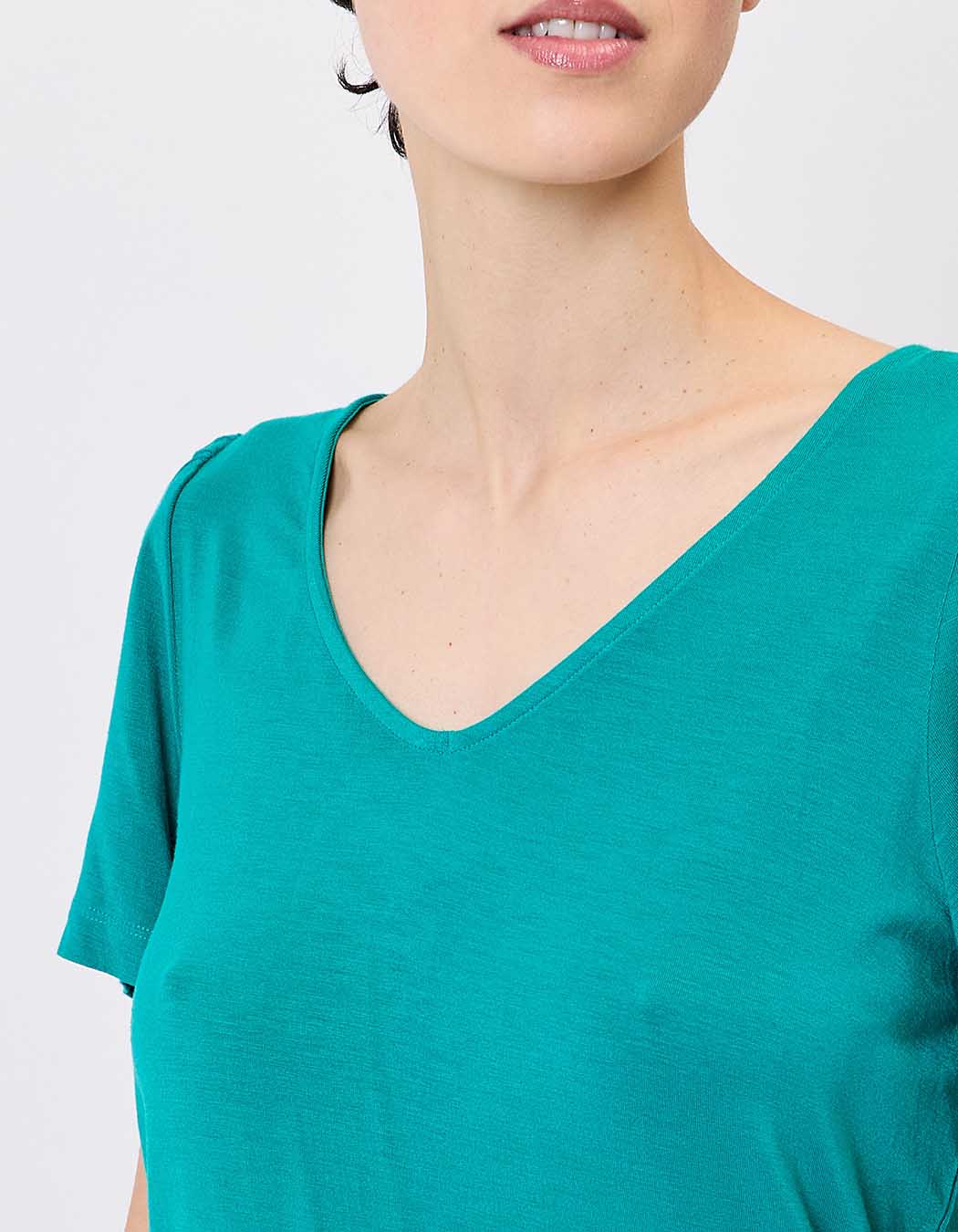 T-shirt maille fluide col V imprimé Princesse Nomade