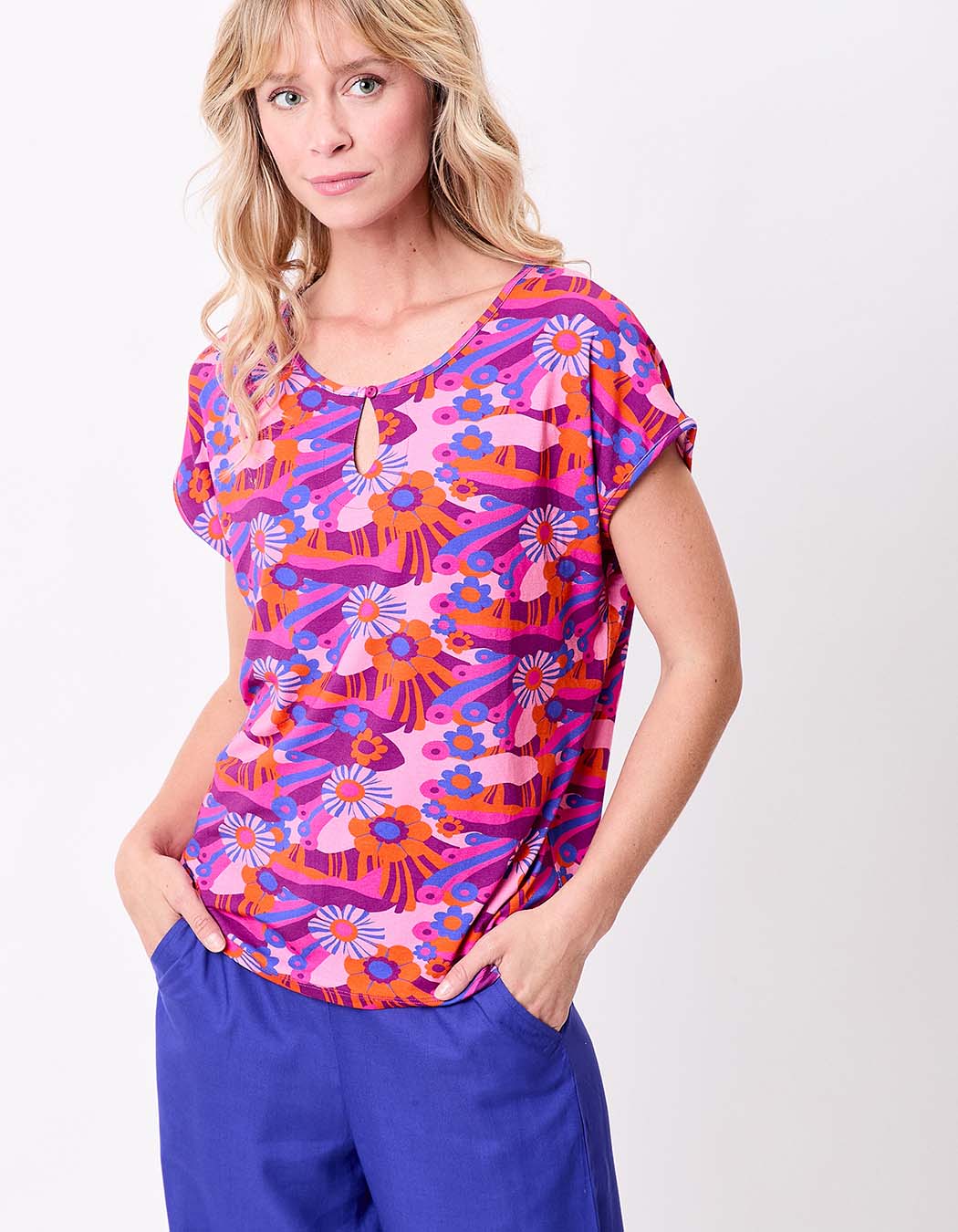 T-shirt loose maille fluide imprim&eacute; Princesse Nomade