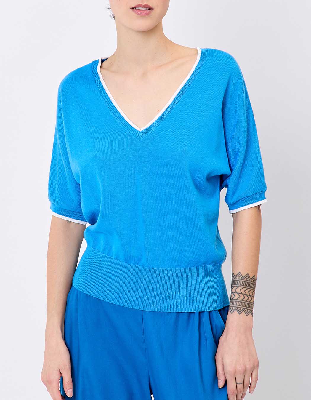 Pull léger en coton uni imprimé Princesse Nomade