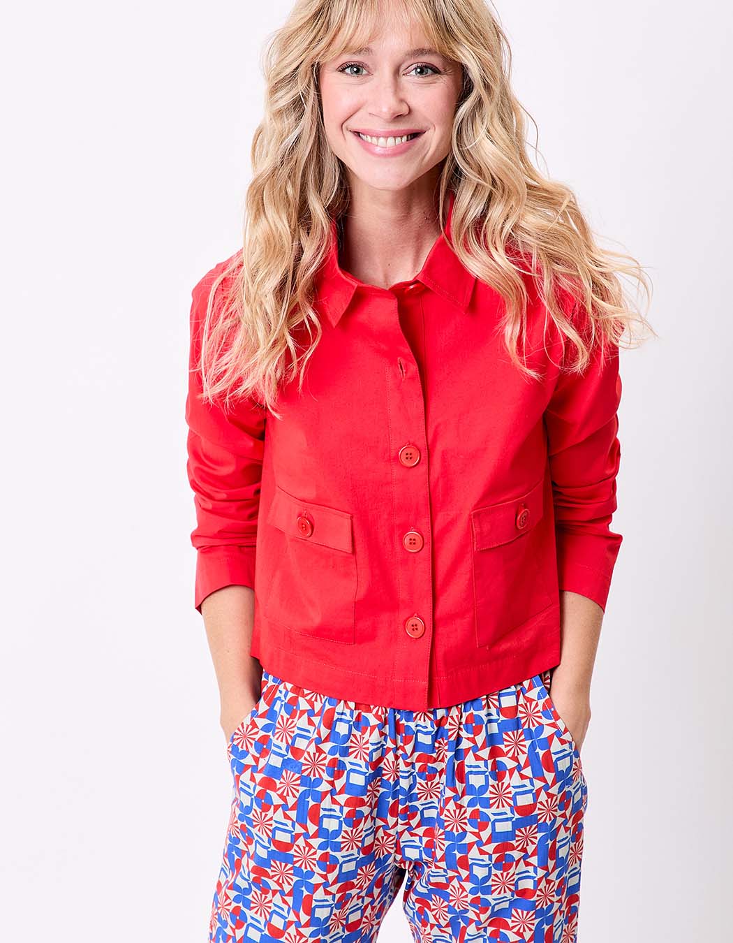 Veste courte coton stretch imprimé Princesse Nomade