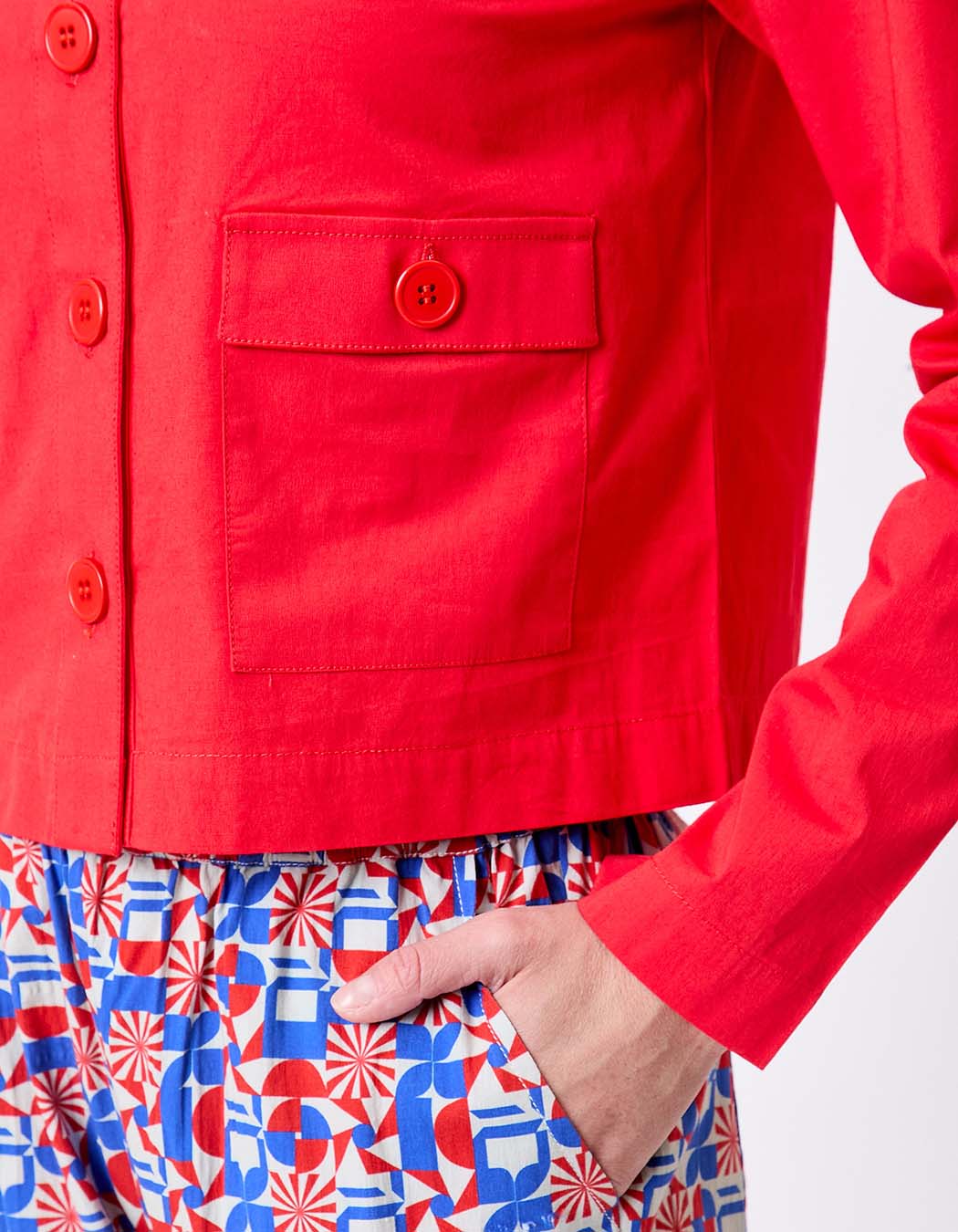 Veste courte coton stretch imprimé Princesse Nomade